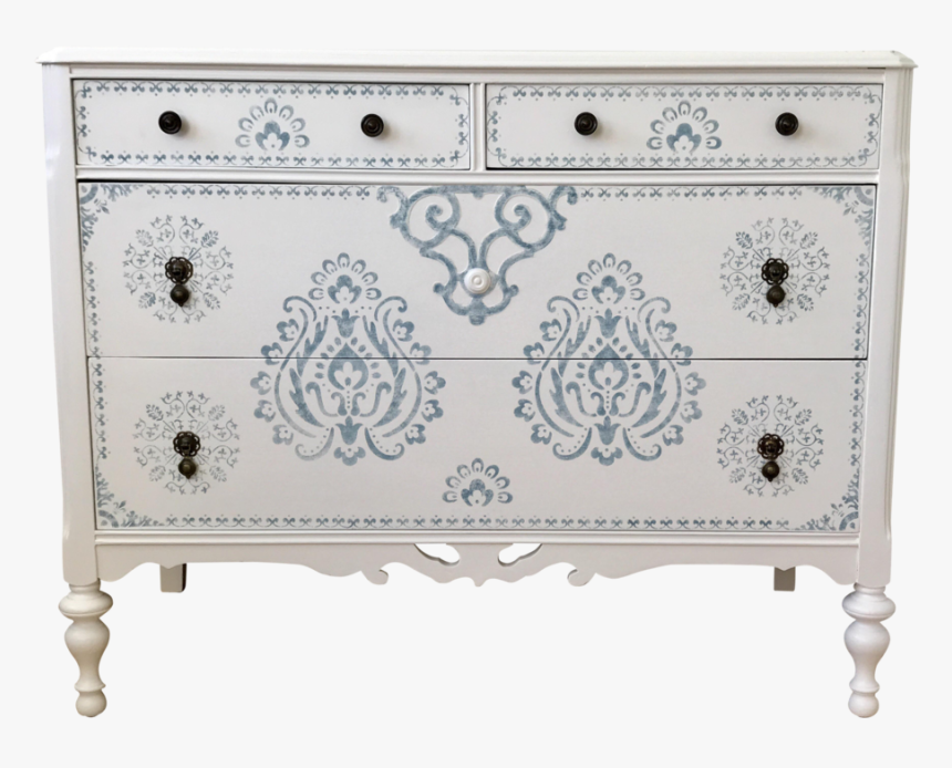 Stenciled Dresser - Chest Of Drawers, HD Png Download