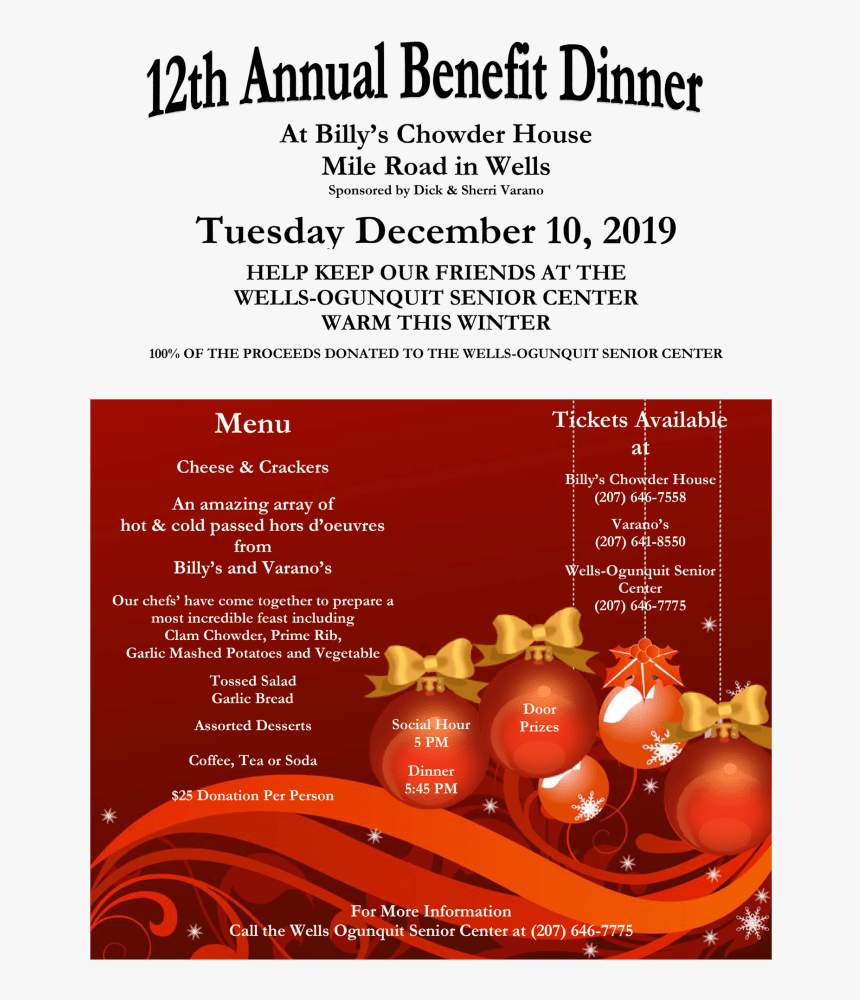 12th Annual Senior Benefit Diner - Thanksgiving, HD Png Download