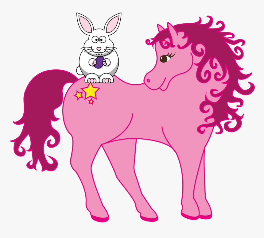 Easter Horse Cliparts - Horse And Bunny Clip Art, HD Png Download