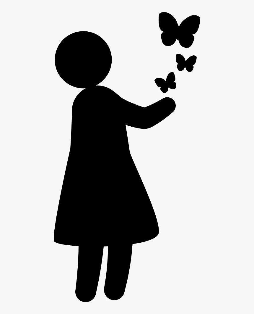 Girl With Butterflies - Scalable Vector Graphics, HD Png Download