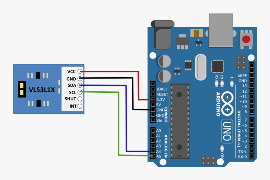 Vl53l1x Arduino Wiring - Arduino Pins, HD Png Download
