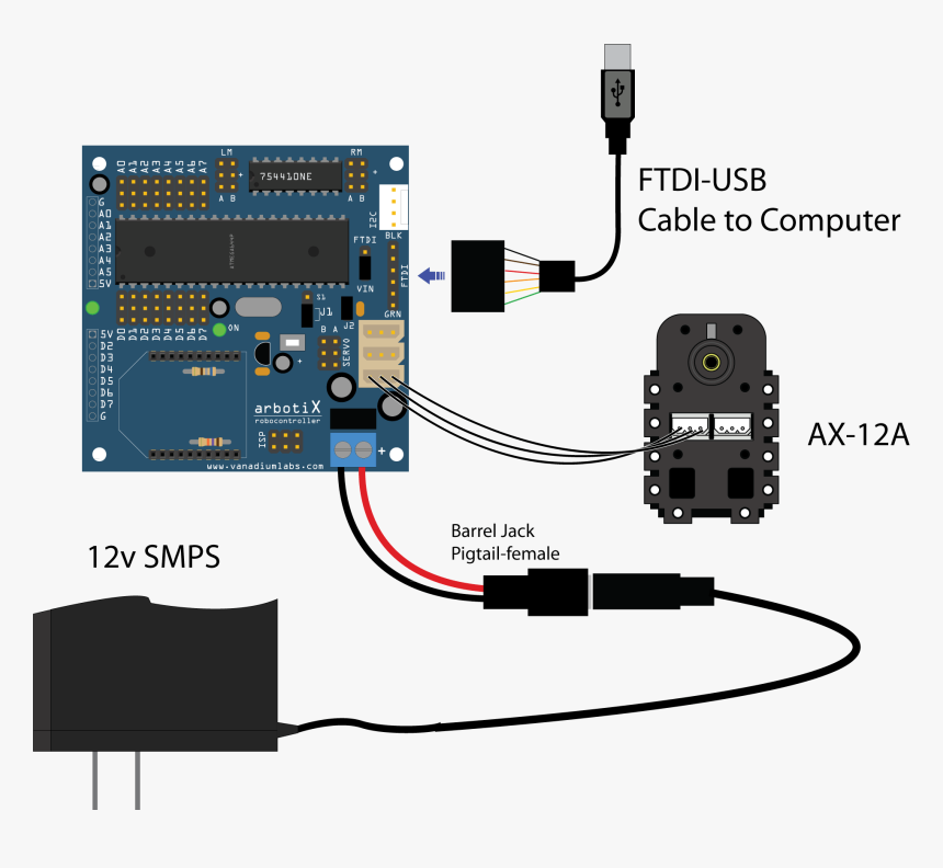 B 400 400 16777215 00 Images Tutorials Arbotix Arbotix - Dynamixel Control Using Arduino, HD Png Download