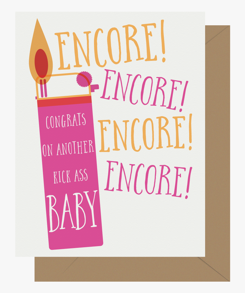 Encore Encore New Baby Letterpress Greeting Card - Greeting Card, HD Png Download