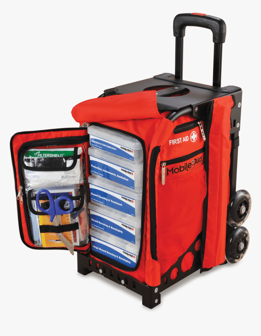 [fully Loaded] Mobileaid Easy Roll Hi Visibility Trauma - First Aid Kit With Wheels, HD Png Download