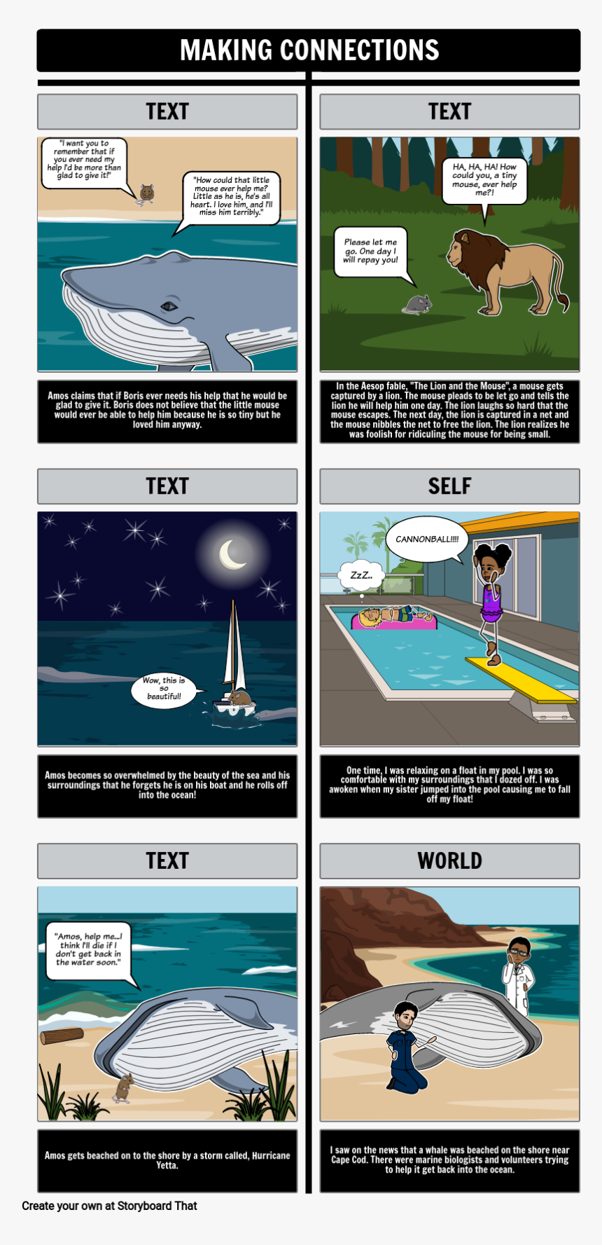 Amos And Boris Text Connections 
 Style Max-width - Quadrinhos Em Desenhos De Amizade, HD Png Download