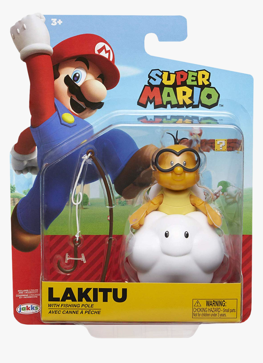 Lakitu With Fishing Pole 4” Action Figure - Lakitu Action Figure, HD Png Download