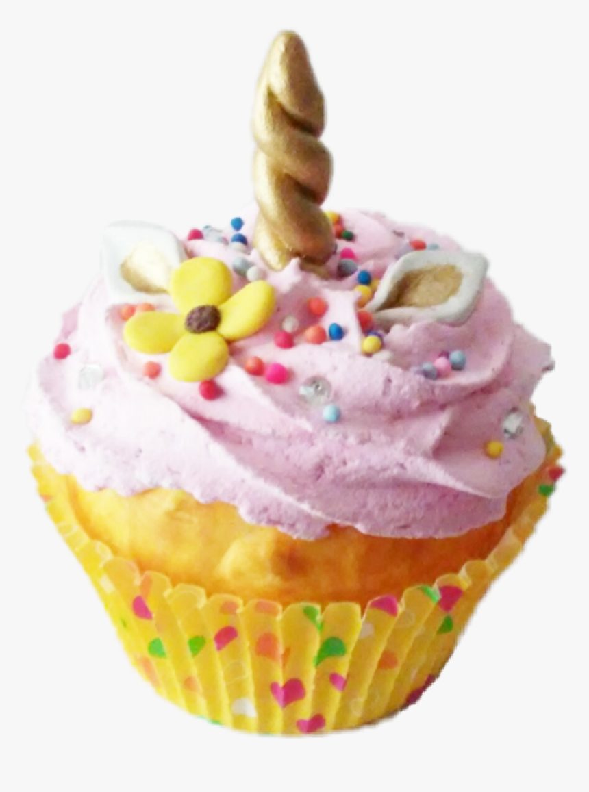 #cupcake #sprinkles #food #flower #cute #cake #pink - Cupcake, HD Png Download