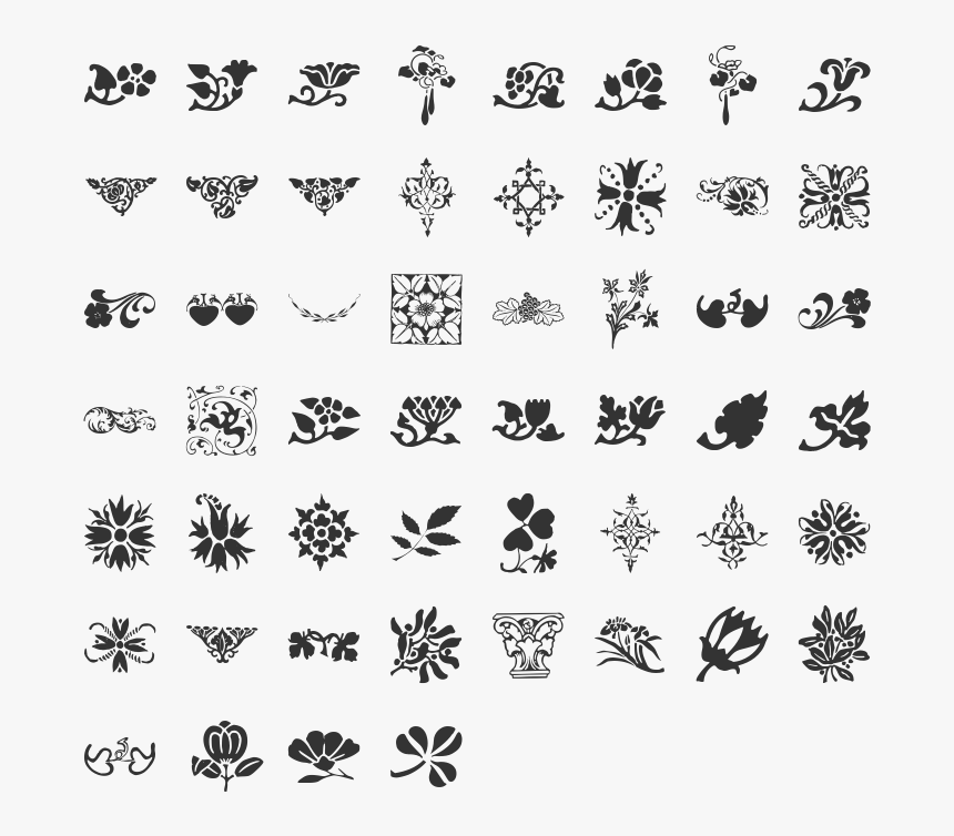 Chalkboard Embellishments Png - Printers Dingbats, Transparent Png