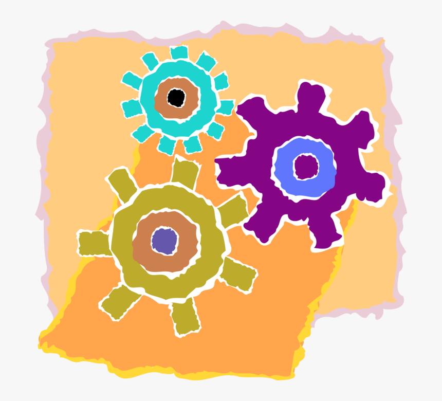 Vector Illustration Of Gear Cogwheel Rotating Machine, HD Png Download