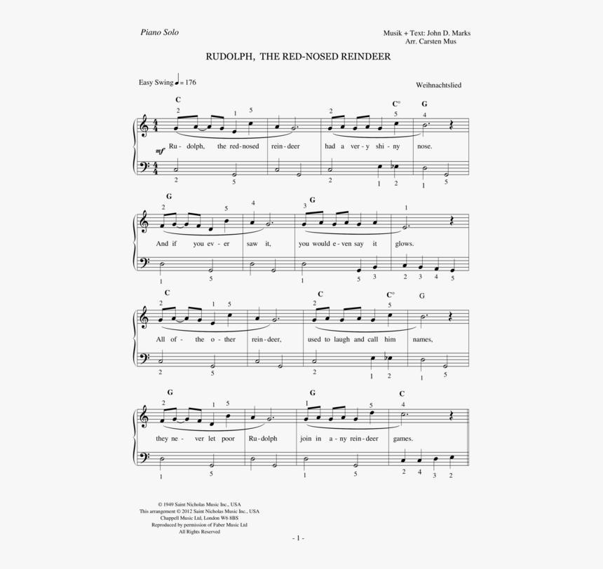 Rudolph The Red Nosed Reindeer - La Dolce Vita Score, HD Png Download