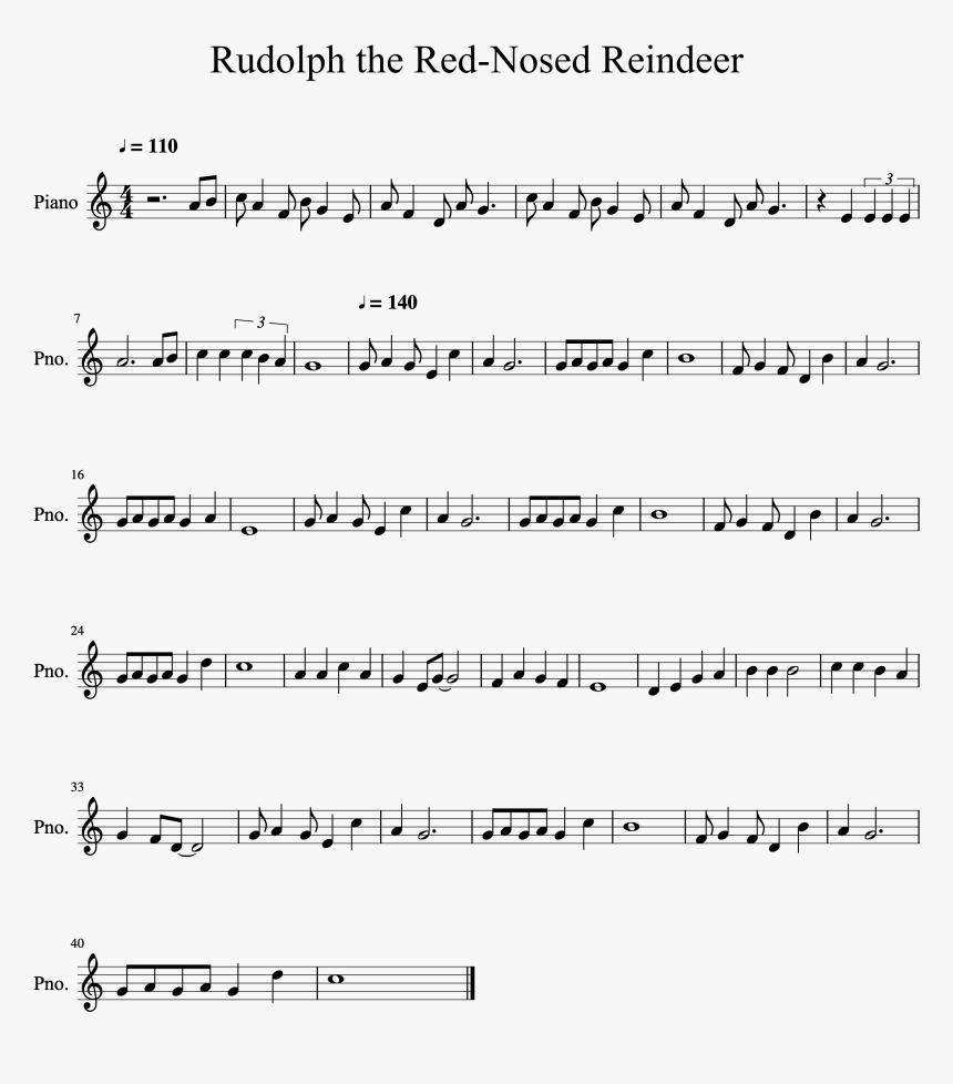 Rudolph The Red Nosed Reindeer Melody Score - Phase Locked Loop Direct Fm Transmitter, HD Png Download