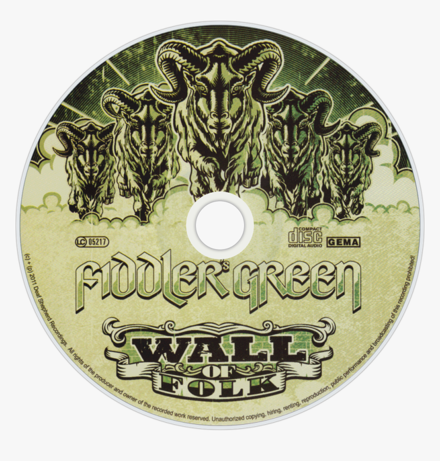 Fiddler S Green Wall Of Folk Cd Disc Image , Png Download - Cd, Transparent Png