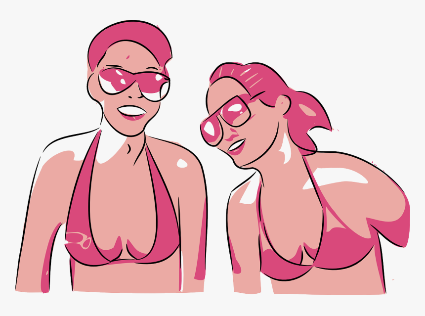 Meninas De Biquini Desenho Vetor, HD Png Download