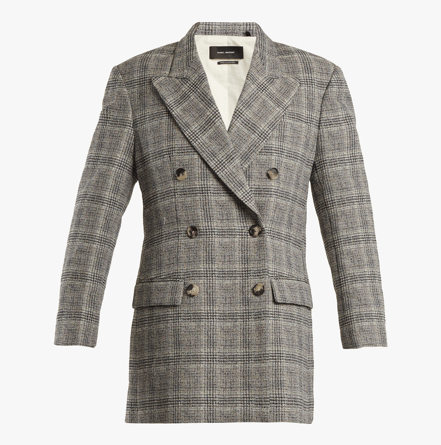 Isabel Marant Telis Double-breasted Checked Blazer - Overcoat, HD Png Download