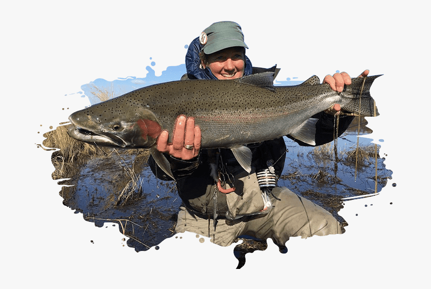 Man Proudly Holding A Fish At Bear Trail Lodge In Alaska - Hucho Taimen, HD Png Download