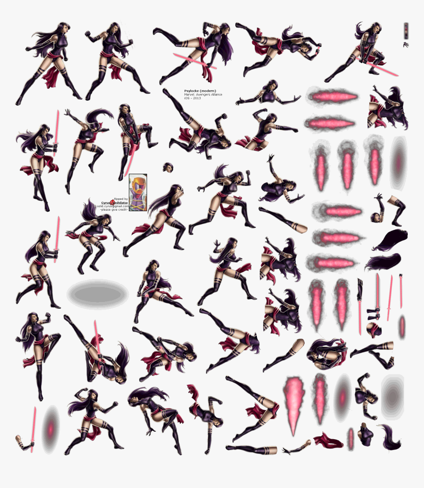 Click For Full Sized Image Psylocke - Illustration, HD Png Download