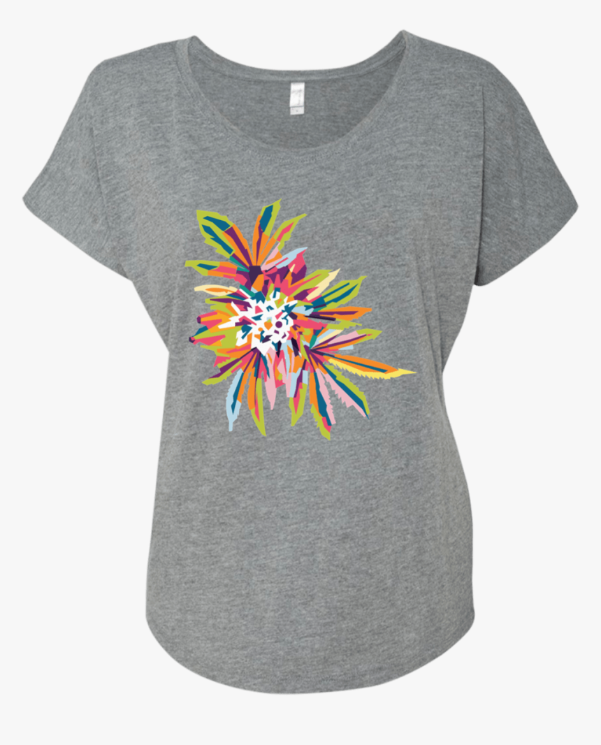 Color Burst Flower Women S Heather Triblend Shirt - Tri Blend, HD Png Download