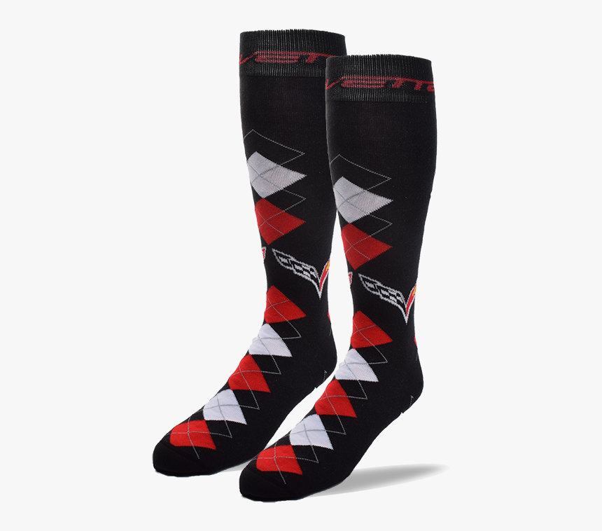 C7 Corvette Logo Corvette Argyle Crew Socks - Sock, HD Png Download