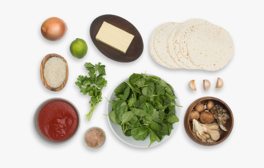 Cheesy Enchiladas Rojas With Mixed Mushrooms & Spinach - Spinach, HD Png Download