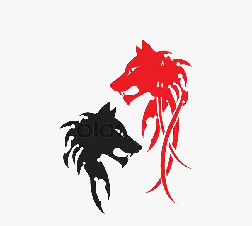 Lobo Tatuajetribal , Png Download - Lupo Rosso Lupo Nero, Transparent Png