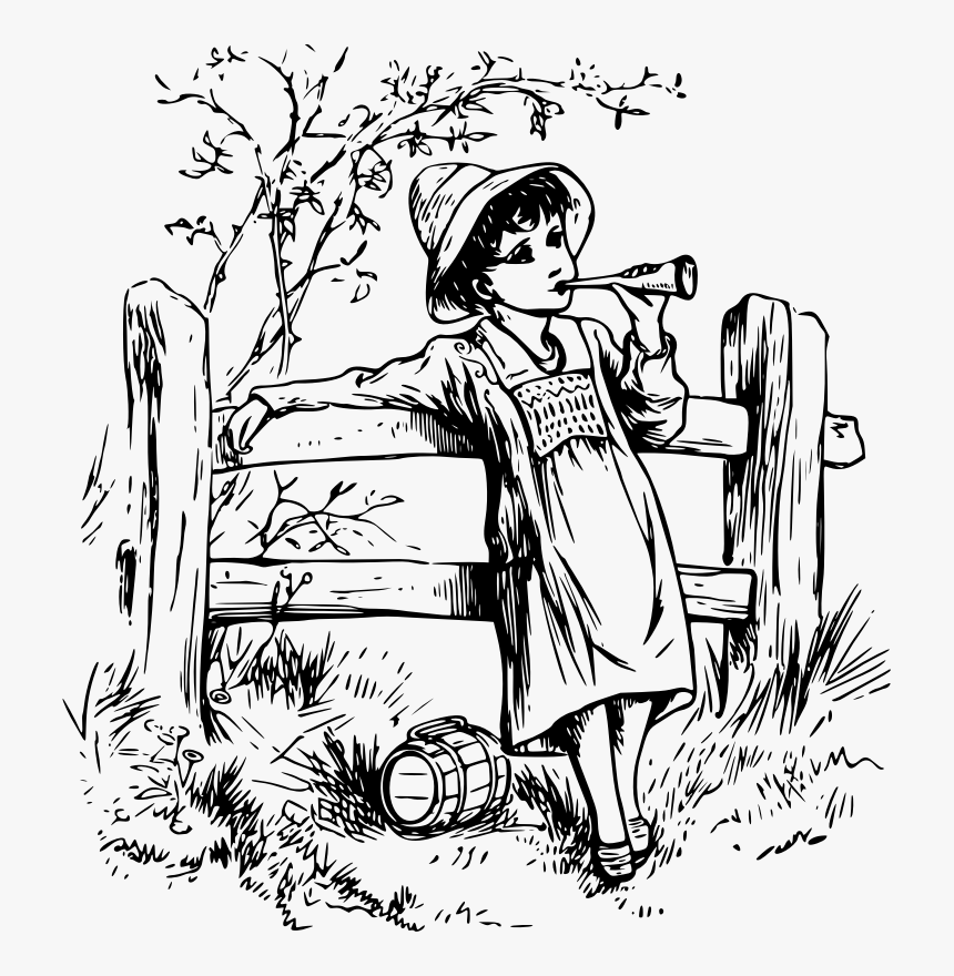 Girl In The Country - Clip Art, HD Png Download