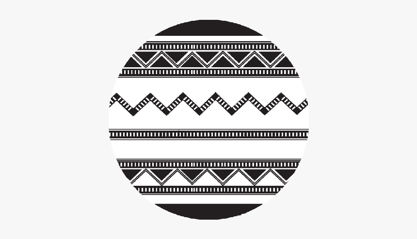 Black And White African Geometry Round Coaster 
 Class - Motif, HD Png Download