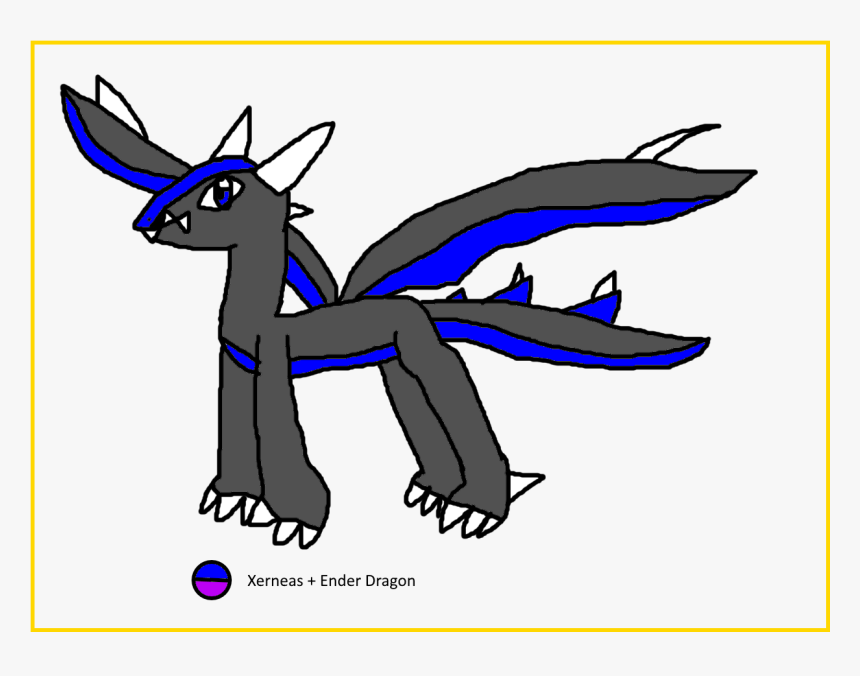 Xerneas Ender Dragon Fusion , Png Download - Cartoon, Transparent Png