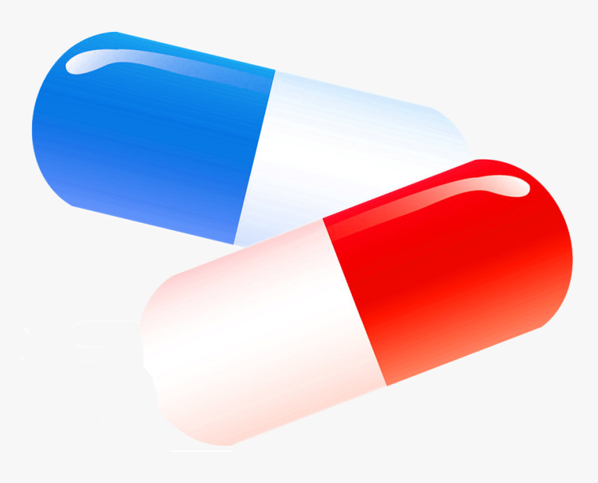 Vector Pills Red Pill - Red & Blue Capsule, HD Png Download