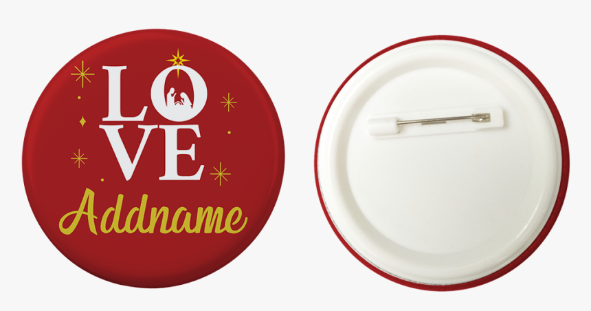 Xmas Love Nativity Scene Red Button Badge With Back - Circle, HD Png Download