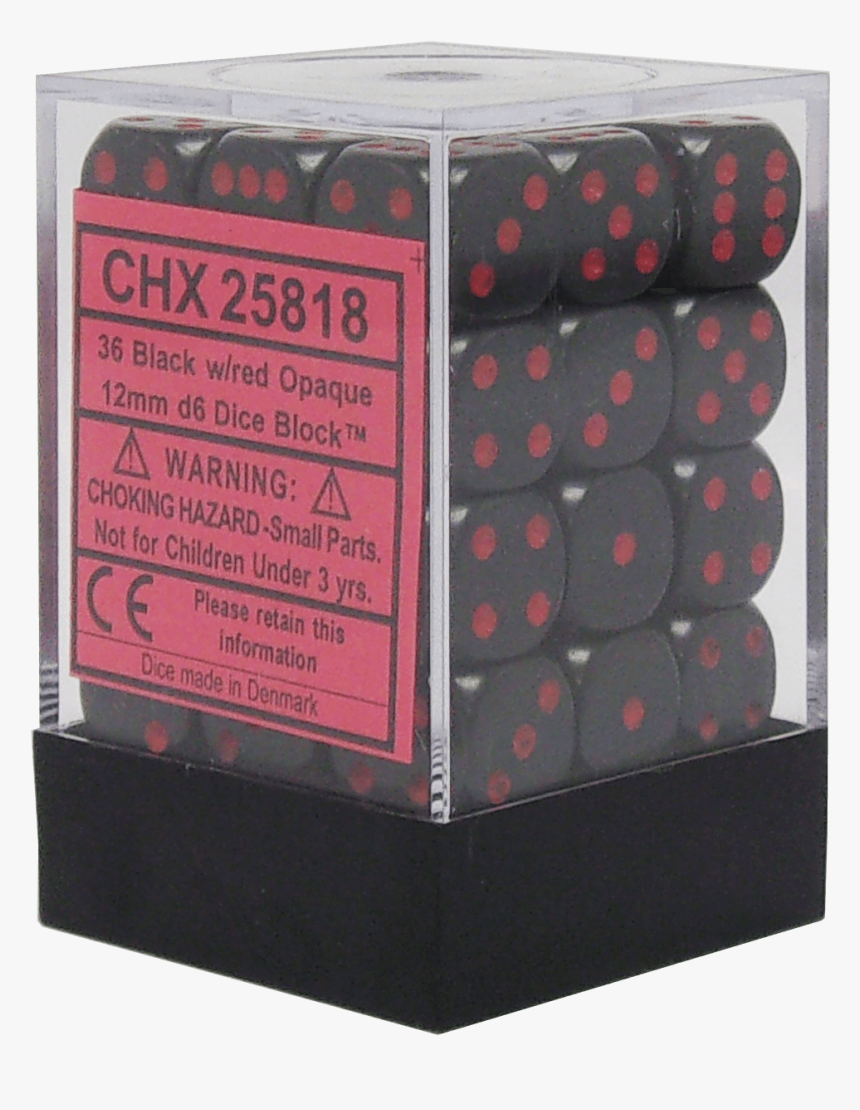 Opaque Black With Red 12mm D6 - Fireworks, HD Png Download