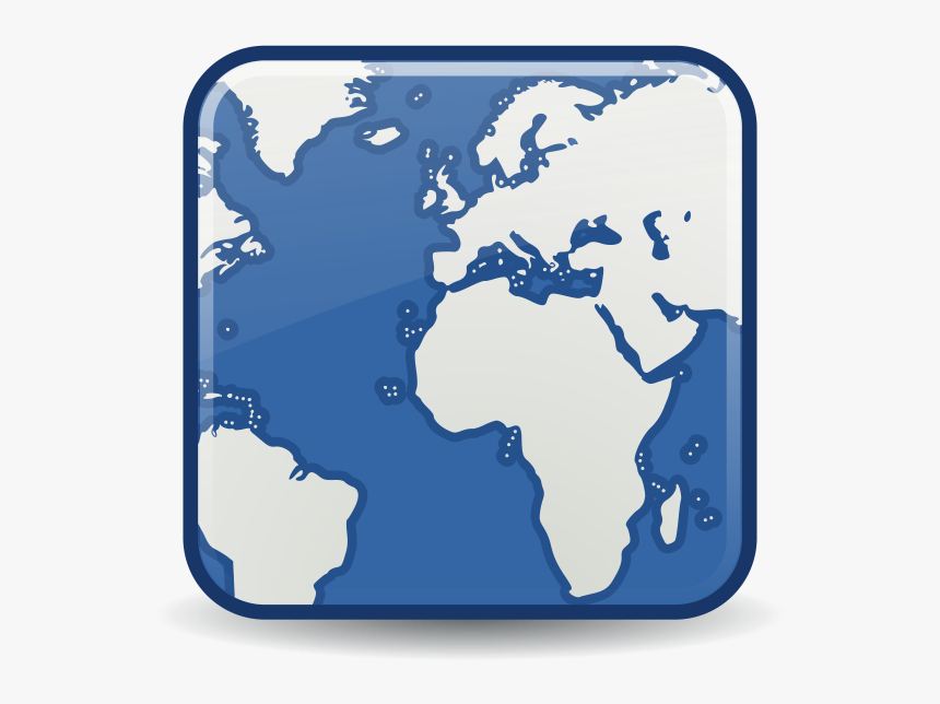 World Wide Web Icon Vector Image - World Map Five Oceans, HD Png Download