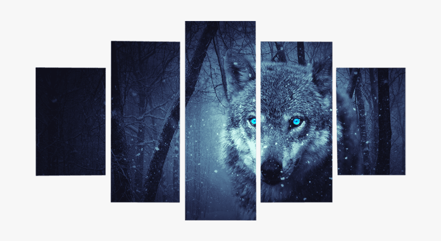 Blue Eyes Wolf In Forest Canvas Wall Art 
 Class - Wolf, HD Png Download