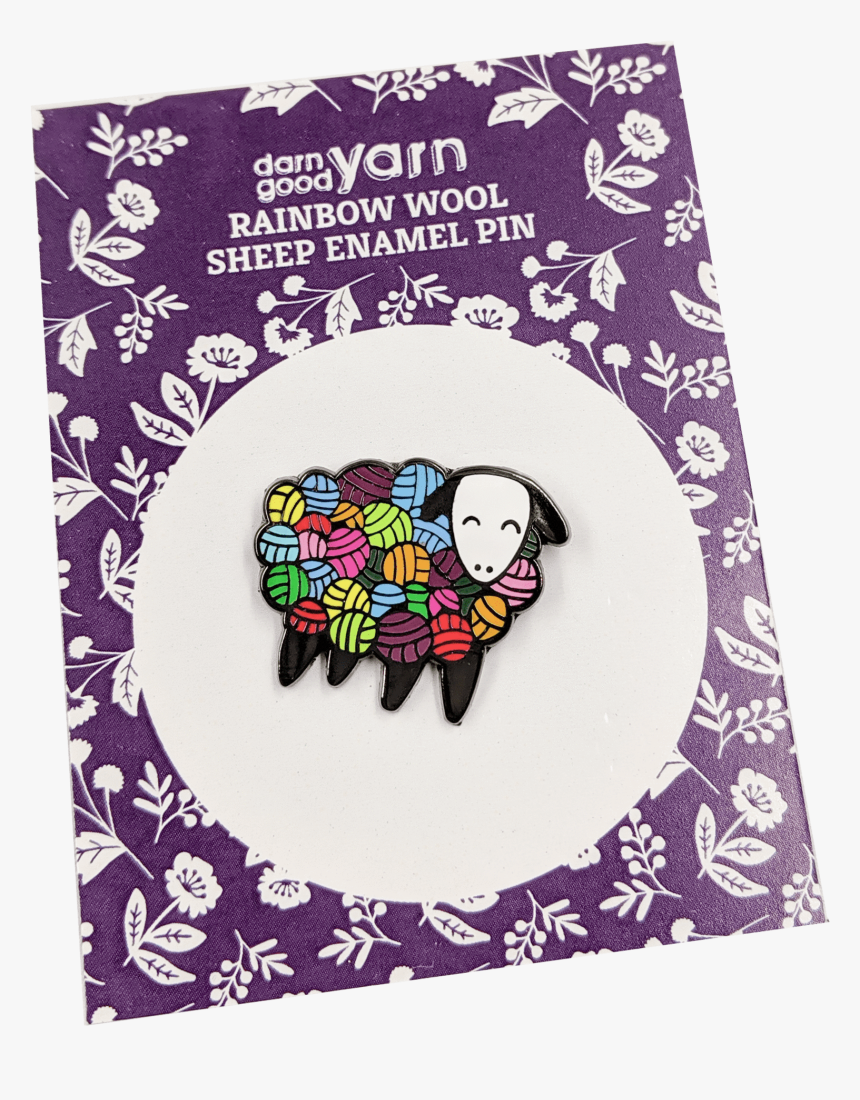 Rainbow Wool Sheep Enamel Pin 
 Class - Cartoon, HD Png Download