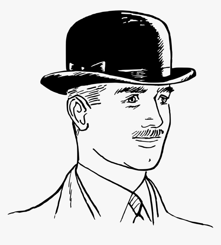 Art,monochrome Photography,facial Hair - Cap With Man Lineart, HD Png Download