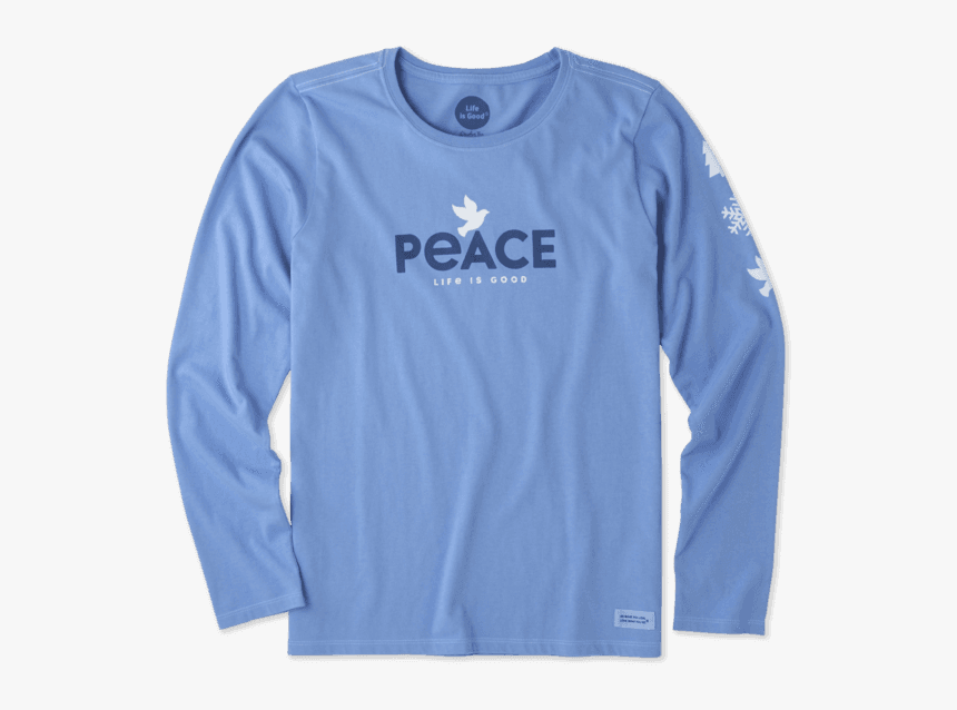 Women S Peace Dove Long Sleeve Crusher Tee - Long-sleeved T-shirt, HD Png Download