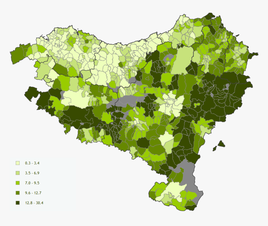 Zerbitzuetara Distantzia Errepidez - Mapa De Euskal Herria, HD Png Download