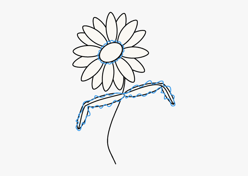 Drawing Sunflower Center Huge Freebie Download For - Daisy Drawing Transparent Background, HD Png Download
