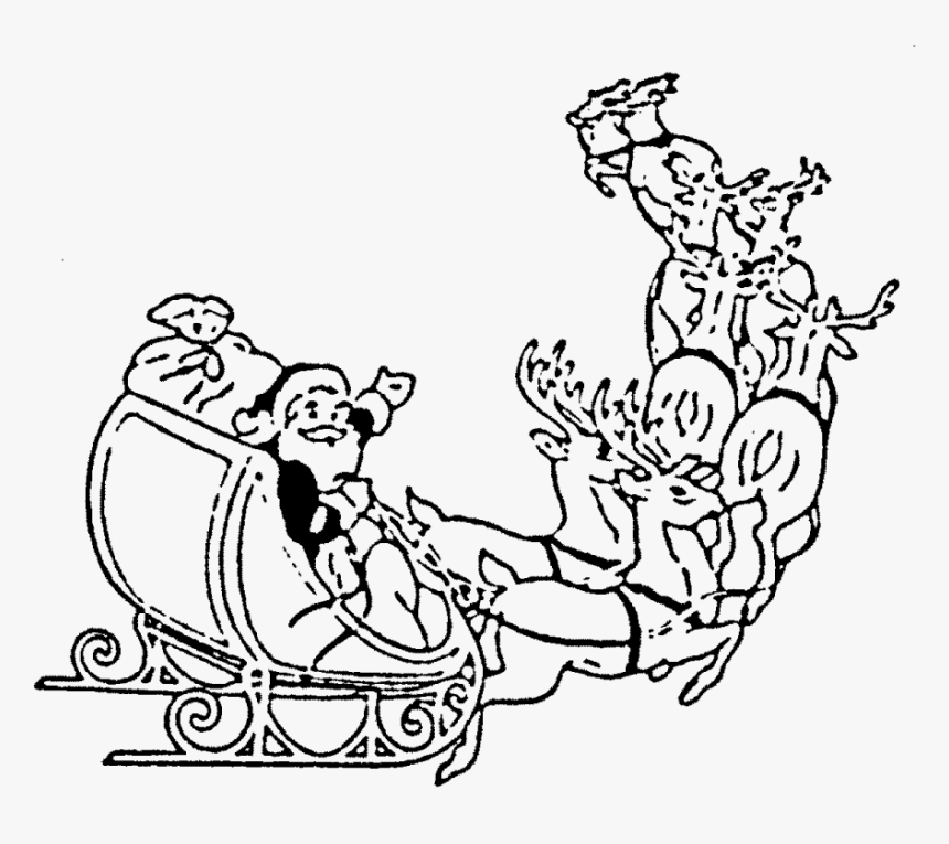 Zoom Santa S Sleigh Rubber Stamp - Cartoon, HD Png Download