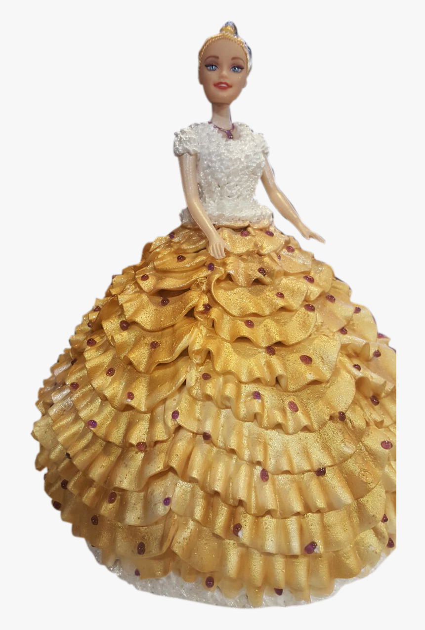Barbie Doll Cake Wedding Cake With Rose Flowerswhite - Barbie, HD Png Download
