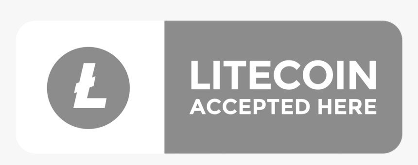 Litecoin Accepted Here Button Transparent - Sign, HD Png Download