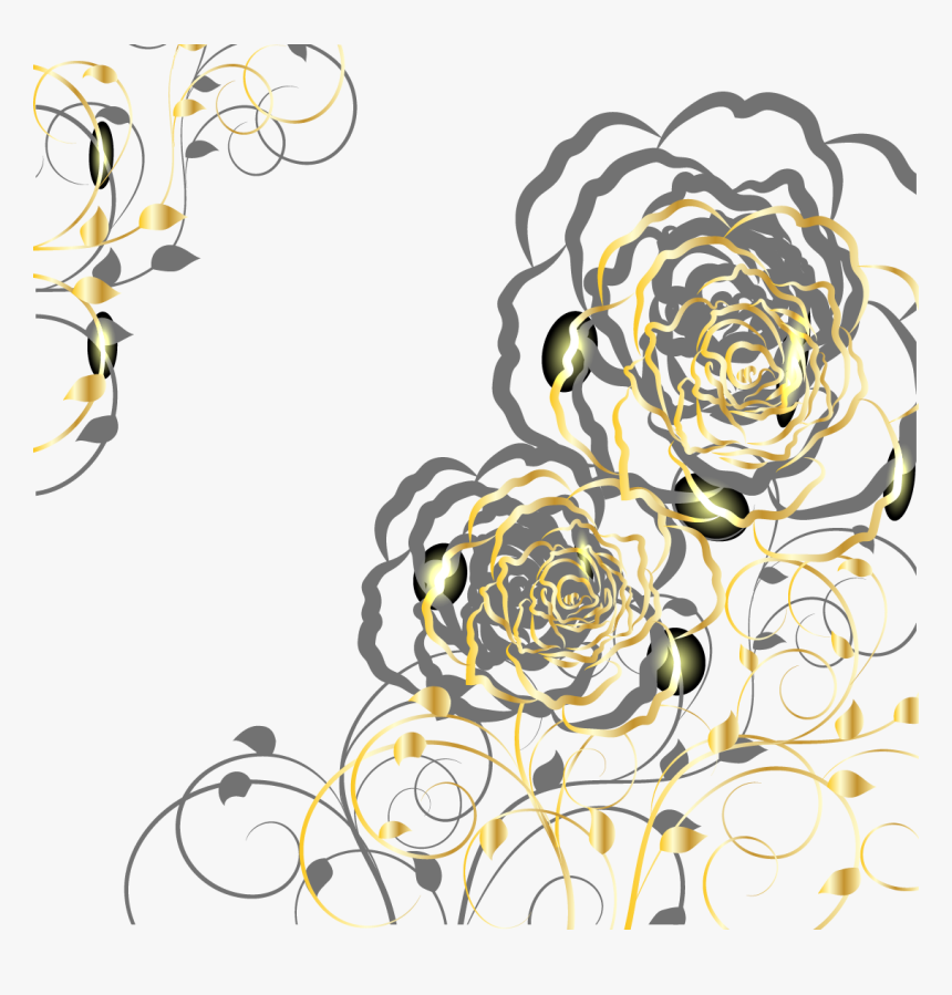 Euclidean Vector Gold Flower - Yellow And Gray Png Flower, Transparent Png
