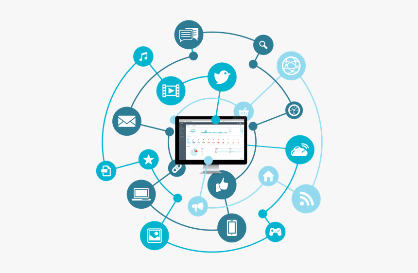 Social Media Icons Connected, HD Png Download