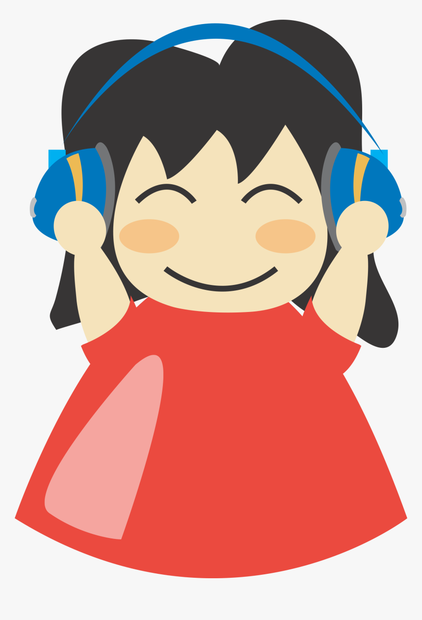 With Headphone Big Image - Wearing Headphones Clipart, HD Png Download