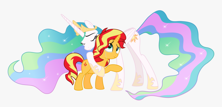 Hug Clipart Forgiveness - Celestia And Sunset Shimmer, HD Png Download