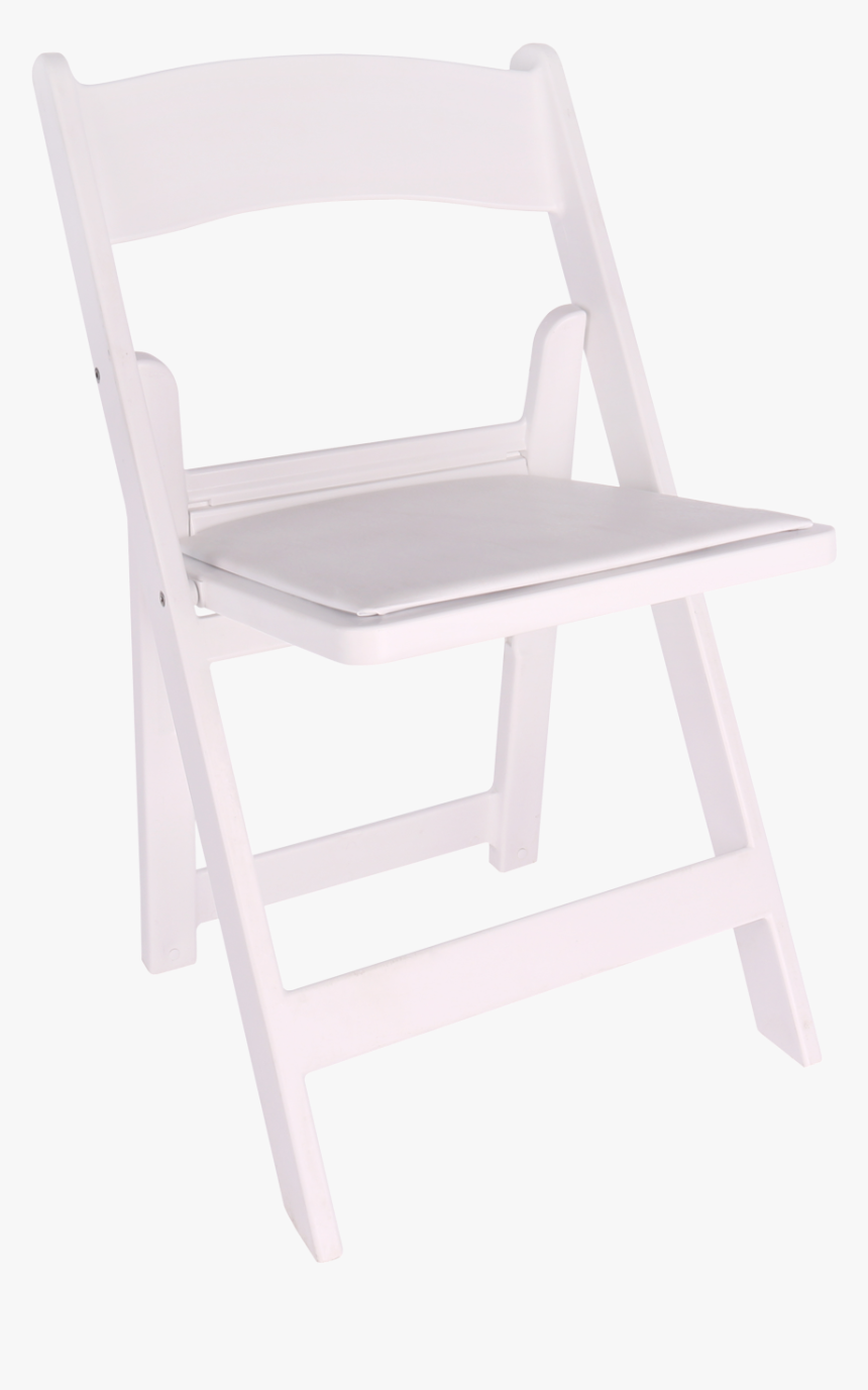 Chair, White Resin Folding Chair With Padded Seat - White Resin Folding With White Padded Seat, HD Png Download