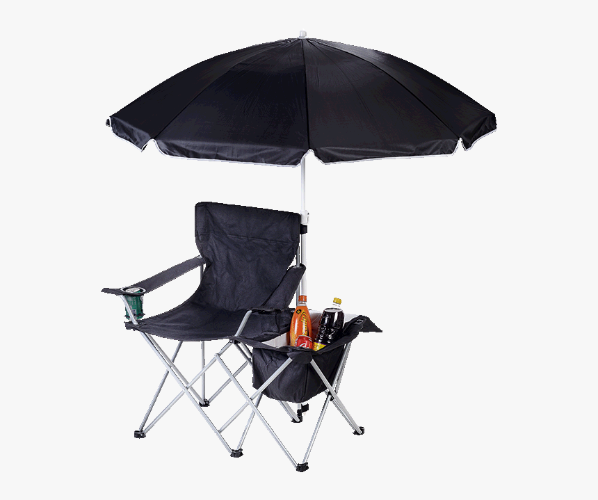 Folding Chair With Umbrella And Cooler, HD Png Download , Transparent