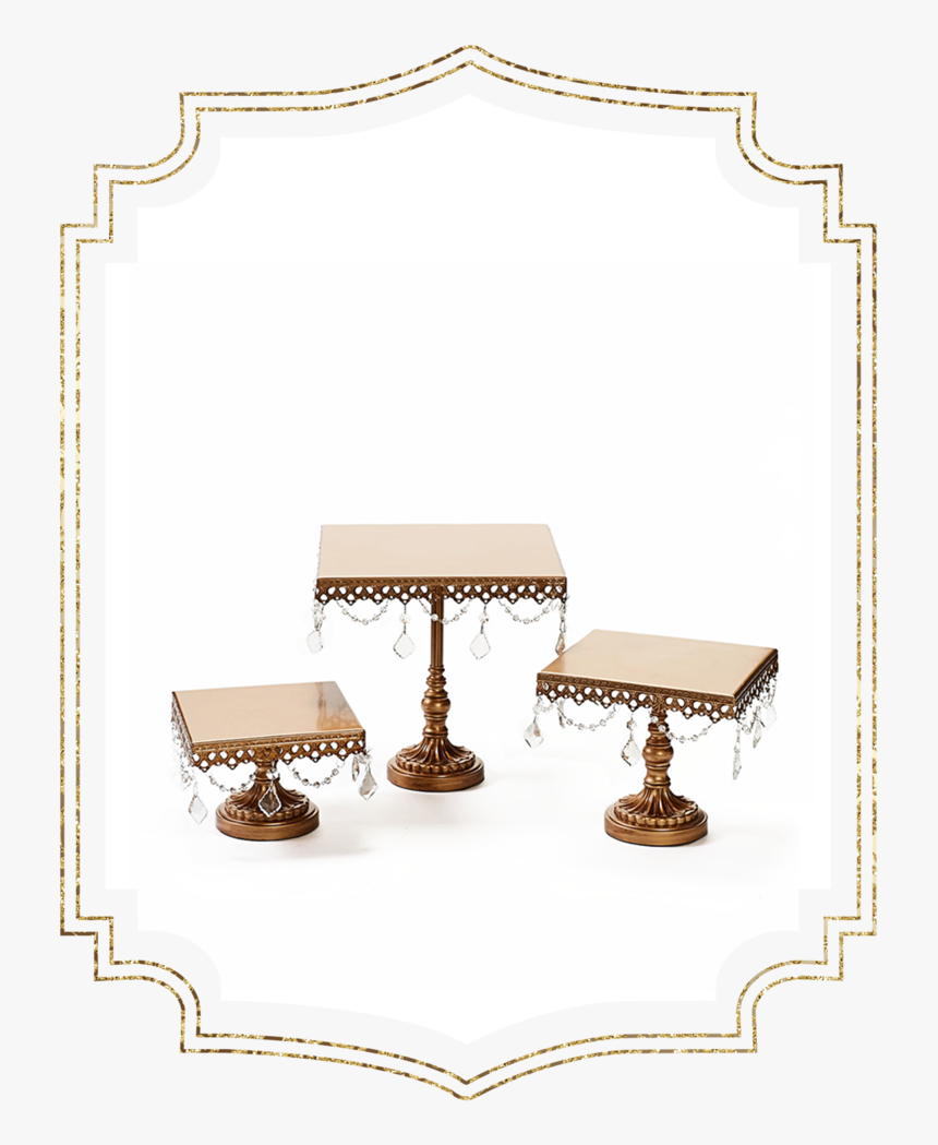 Shop-preview Antique Gold Chandelier Square Cake Stands - Futon Pad, HD Png Download