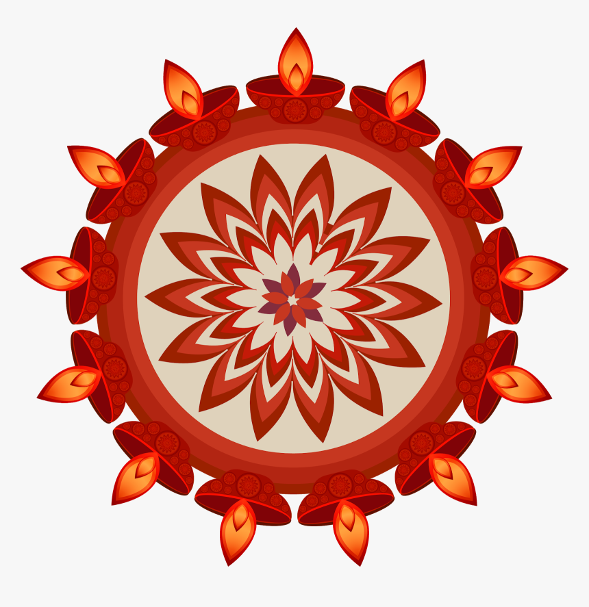 Diwali Oil Lamp , Png Download - Vector Rangoli Design Png, Transparent Png