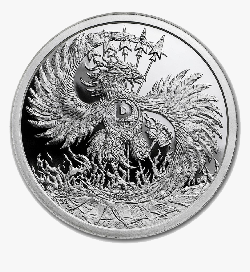 2018 Minimintage Mark Of The Beast 2oz Silver Shield - Dragon Silver Png, Transparent Png