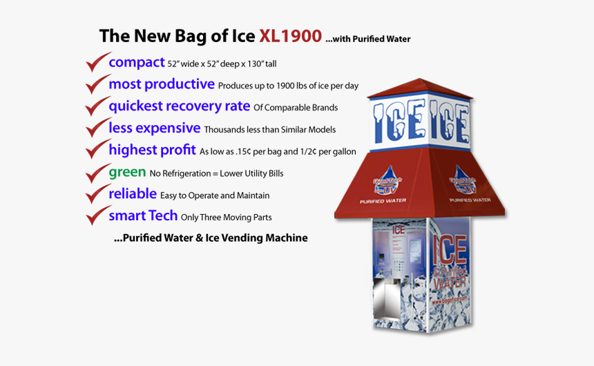 Ice Vending Machine By Bag Of Ice - Dry Ice, HD Png Download